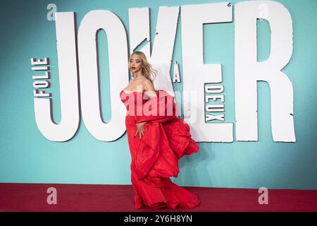 Londra, Regno Unito. 25 settembre 2024. Nella foto: La modella Munroe Bergdorf partecipa alla prima inglese di Joker: Folie à Deux a Cineworld, Leicester Square. Credito: Justin ng/Alamy Live News Foto Stock