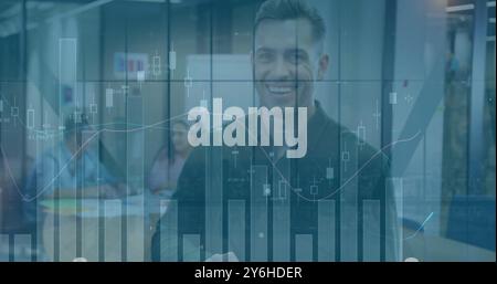Immagine di diagrammi su diversi colleghi che discutono del lavoro Foto Stock