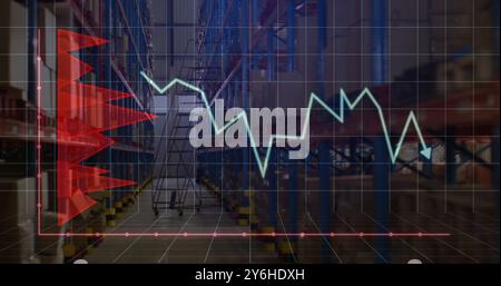 Immagine dell'elaborazione dei dati finanziari nel magazzino Foto Stock