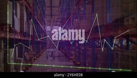 Immagine dell'elaborazione dei dati finanziari nel magazzino Foto Stock