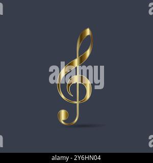 Note musicali di lusso e premium, simboli, icone, elementi, utilizzati nel design e nel vettoriale dei concetti musicali, illustrazione Illustrazione Vettoriale