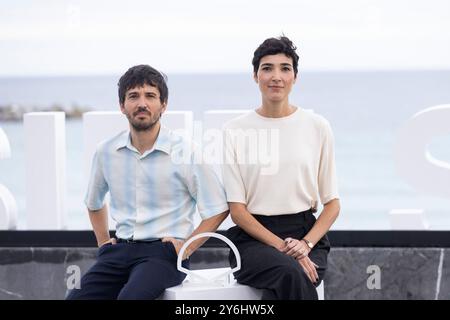 Pedro Martín Calero e Isabel Peña hanno partecipato a "El Llanto" Photocall durante il 72° Festival Internazionale del Cinema di San Sebastian al Palazzo Kursaal il 25 settembre 2024 a Donostia / San Sebastian, Spagna. Foto Stock