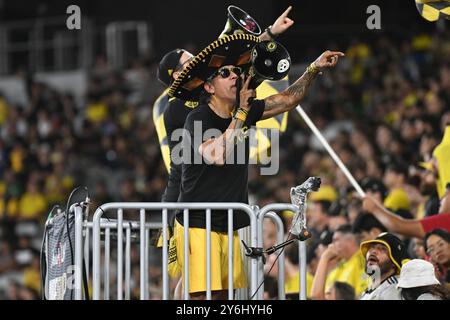 Columbus, Ohio, Stati Uniti. 25 settembre 2024. I tifosi dei Columbus Crew durante la Campeones Cup 2024 contro l'América a Columbus, Ohio. Brent Clark/Cal Sport Media/Alamy Live News Foto Stock