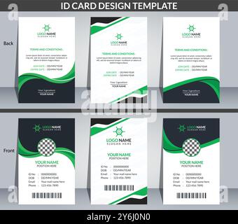 Modello di disegno della scheda ID Illustrazione Vettoriale