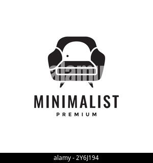 divano sedia mobili design piatto vettoriale con logo Illustrazione Vettoriale