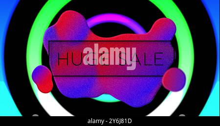 Immagine di un enorme testo di vendita su sfondo vivace Foto Stock