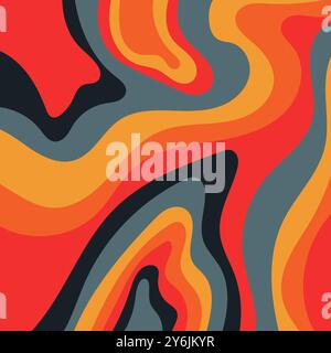 Sfondo astratto con linee ondulate e motivi colorati adatto per progetti di grafica, sfondi Web, banner e grafica digitale. Illustrazione Vettoriale