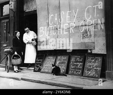 Macelleria barricata nella seconda guerra mondiale del 1939 Foto Stock