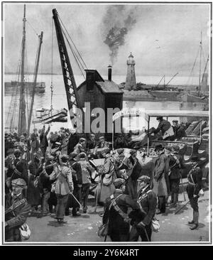 Il cannone dell'Ulster Volunteer Force: Caricare le armi su un'auto turistica a Donaghadee . 24 aprile 1914 Foto Stock