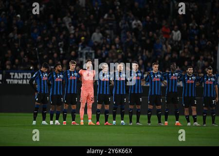 Formazione dell'Atalanta BC durante la partita di calcio di serie A tra Atalanta BC e calcio Como il 23 settembre 2024 allo stadio Gewiss di Bergamo. Foto Tiziano Ballabio Foto Stock