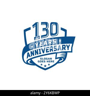 modello di design per festeggiamenti per i 130 anni. logo del 130° anniversario. Vettore e illustrazione. Illustrazione Vettoriale
