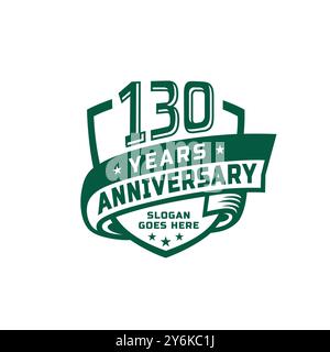 modello di design per festeggiamenti per i 130 anni. logo del 130° anniversario. Vettore e illustrazione. Illustrazione Vettoriale