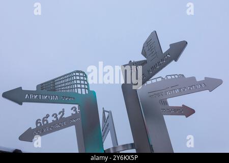 Finlandia, Rovaniemi. Lordi's Square Foto Stock