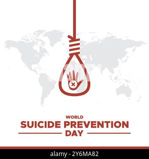 Giornata mondiale della prevenzione del suicidio, 10 settembre, giornata mondiale della prevenzione del suicidio (WSPD), auto di benvenuto, post design sui social media, modello modificabile, Illustrazione Vettoriale
