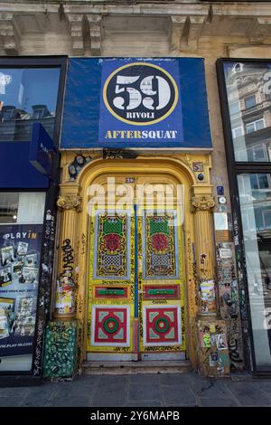Francia, Parigi, 75, 1er ARRT, Rue de Rivoli, "59 RIVOLI", collettivo d'artisti (più di trenta in residenza), installato in un ex squat, legalizzato Foto Stock