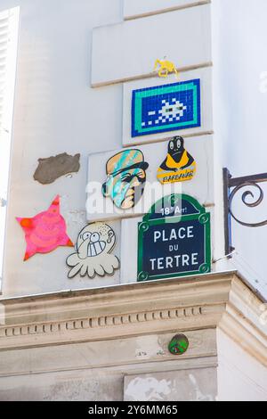 Francia, ile-de-France, Parigi, Montmartre, Place du Tertre Foto Stock