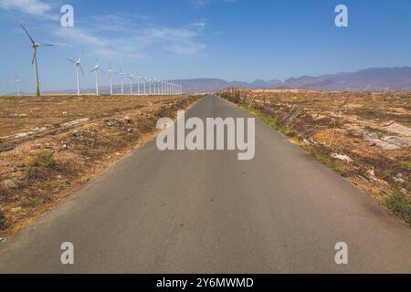 Spagna, isola, Isole Canarie, Gran Canaria, parco eolico ad Arinaga Foto Stock