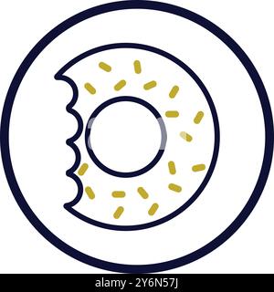 cibo, dolce, ciambelle icona Illustrazione Vettoriale