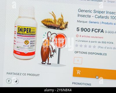 Schermata di un sito Web di vendita di Sniper 1000 EC DDVP Foto Stock