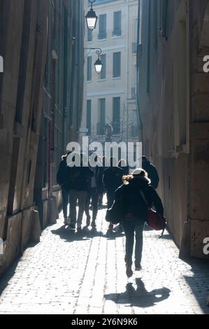 Francia. Parigi. quarto distretto. Le Marais. Fourcy Street Foto Stock
