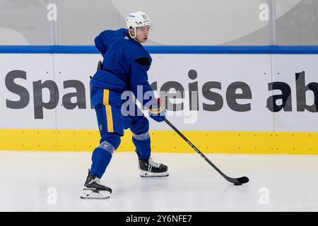 Monaco, Germania. 26 settembre 2024. Jack Quinn (Buffalo Sabres, n. 22). GER, Buffalo Sabres, Eishockey, Trainingssession vor dem Grand Opening des SAP Garden, 26.09.2024. Foto: Eibner-Pressefoto/Franz Feiner credito: dpa/Alamy Live News Foto Stock