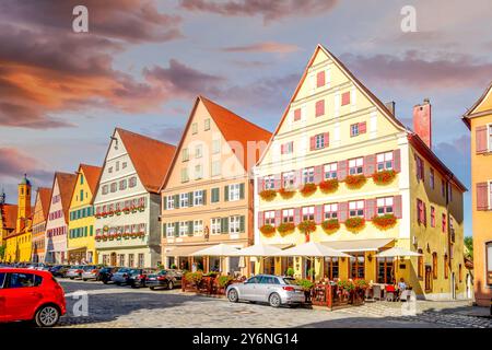 Città vecchia di Dinkelsbuehl, Germania Foto Stock