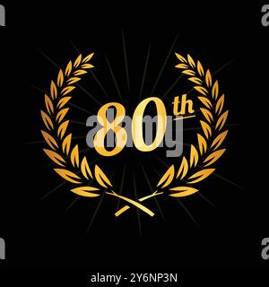 modello di design per festeggiamenti per i 80 anni. logo del 80° anniversario. Vettore e illustrazione. Illustrazione Vettoriale