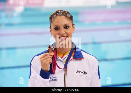 Londra, Gran Bretagna. 10 maggio 2016. Foto Gian Mattia D'Alberto/LaPresse10-05-2016, Londra sport Len campionati europei di nuoto nuoto sincronizzato solo nella foto: CERRUTI Linda ITA, medaglia di bronzo Photo Gian Mattia D'Alberto/LaPresse 10-05-2016, Londra sincronizzato SOLO FREE - FINALE nella foto: CERRUTI Linda ITA, medaglia di bronzo Credit: LaPresse/Alamy Live News Foto Stock