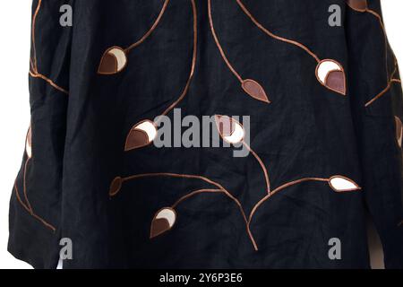 Giacca/blusa aperta in pelle Renardeau, designer greco Foto Stock