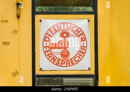 Telefonzelle, Alt-Lübars, Lübars, Reinickendorf, Berlino, Germania Foto Stock