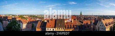 Skyline della città vecchia di Norimberga, Germania Foto Stock