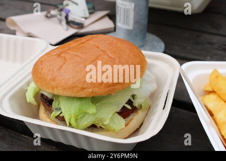 Hamburger di manzo fatto in casa Foto Stock