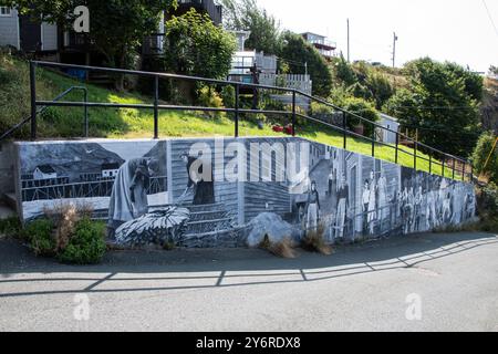 Murale sulla Battery Road a St. John's, Newfoundland & Labrador, Canada Foto Stock