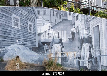 Murale sulla Battery Road a St. John's, Newfoundland & Labrador, Canada Foto Stock