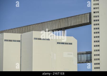 Silos di grano, Behala, Westhafen, Moabit, Mitte, Berlino, Germania, Europa Foto Stock