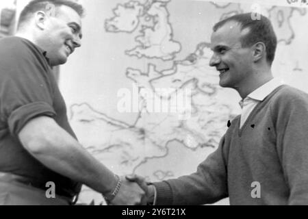 PILOTI DI RALLY MONTE CARLO GUNNAR HAGGBOM CON ERIK CARLSSON CO / 25 GENNAIO 1962 Foto Stock