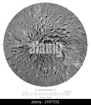 Luna, regione polare Sud, Mappa Foto Stock