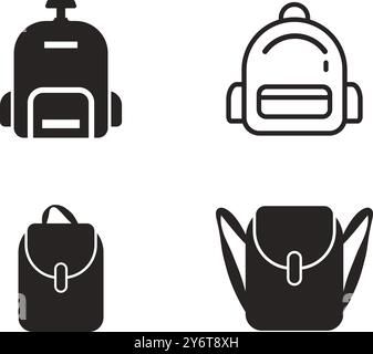 icona dello zaino disegno del logo vettoriale Illustrazione Vettoriale