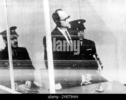 MOSHE LANDAU AL PROCESSO ADOLF EICHMANN A GERUSALEMME / 15 DICEMBRE 1961 Foto Stock