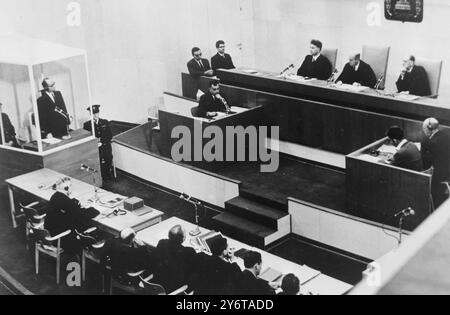IL PROCESSO NAZISTA ADOLF EICHMANN A GERUSALEMME, 11 DICEMBRE 1961 Foto Stock