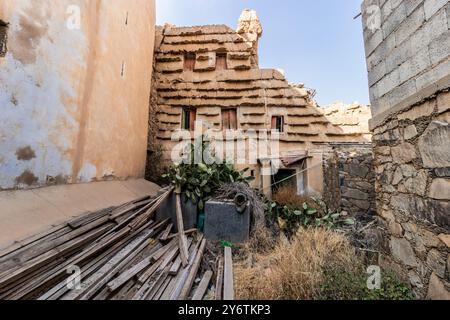 Rovine di edifici tradizionali ad Abha, Arabia Saudita Foto Stock