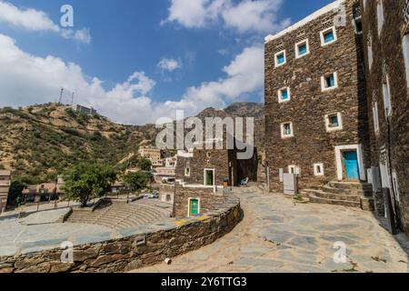 Antico villaggio di Rijal Alma, Arabia Saudita Foto Stock