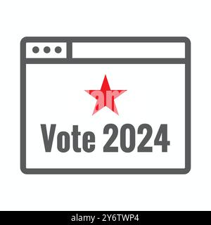 Voto 2024 icona - voto, governo e simbolismo patriottico e colori Illustrazione Vettoriale