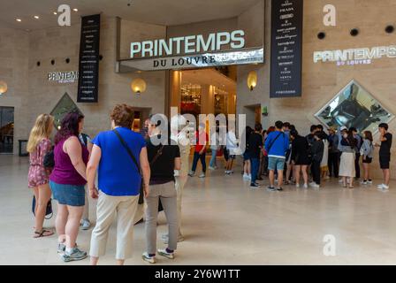 Parigi, Francia, Wide Angle View, interno, "le Carrousel du Louvre", turisti, negozi, negozi locali, grandi magazzini francesi, "au Printemps" Foto Stock