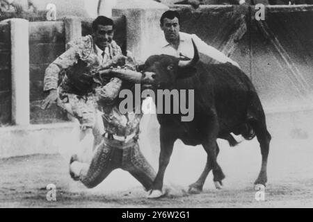 MATADOR CON UN TORO - CORRIDA IN SPAGNA 21 LUGLIO 1961 Foto Stock