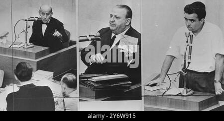 TESTIMONI AL PROCESSO ADOLF EICHMANN A GERUSALEMME IL 27 MAGGIO 1961 Foto Stock