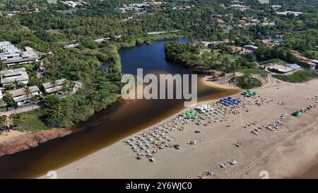 Imbassai costa settentrionale di bahia mata de sao joao, bahia, brasile - 9 settembre 2024: Vista della regione Imbassai, costa settentrionale di Bahia. MATA DE SAO JOAO BAHIA BRASILE COPYRIGHT: XJOAXSOUZAX 09090924JOA558 Foto Stock