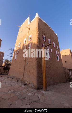 Casa tradizionale in adobe a Dhahran al Janub, Arabia Saudita Foto Stock