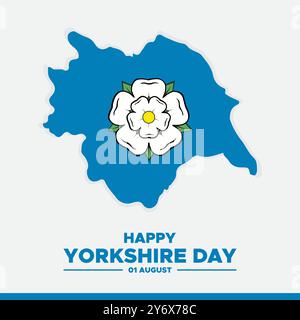 Yorkshire Day tenuto il 1 agosto, modello Yorkshire Day modificabile, illustrazione stock Yorkshire Day, file eps. Illustrazione Vettoriale