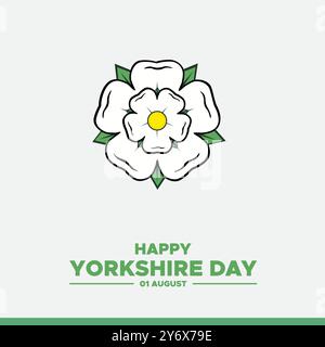 Yorkshire Day tenuto il 1 agosto, modello Yorkshire Day modificabile, illustrazione stock Yorkshire Day, file eps. Illustrazione Vettoriale